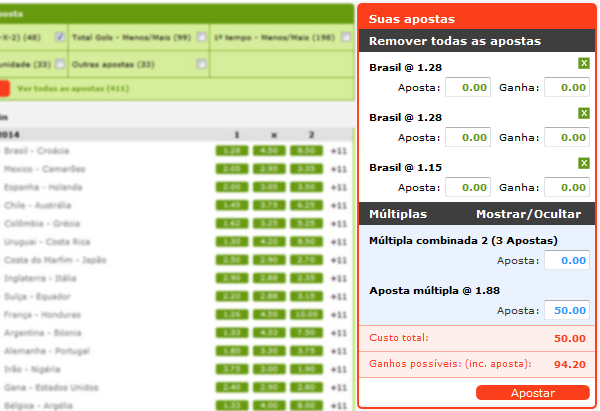 Aposta Acumulada de R$50 nos sites de apostas pela Copa do Mundo