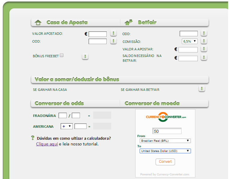 Calculadora De Apostas Conversor